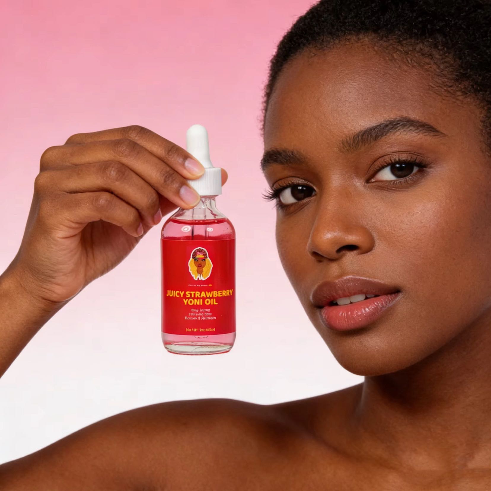 Huile yoni à la fraise