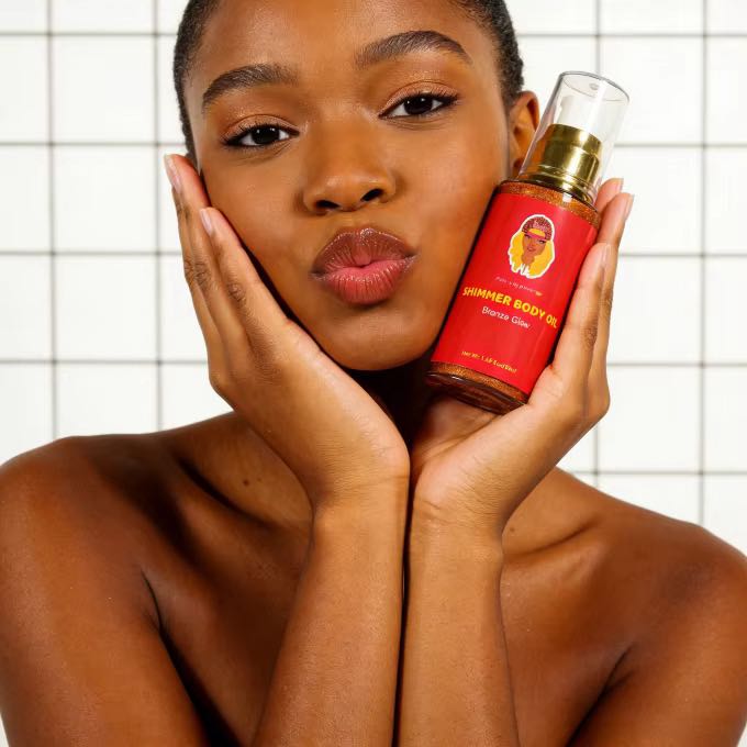 Huile corporel scintillante