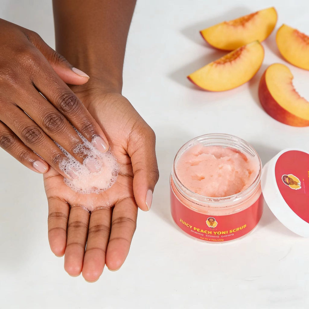 Gommage yoni à la pêche